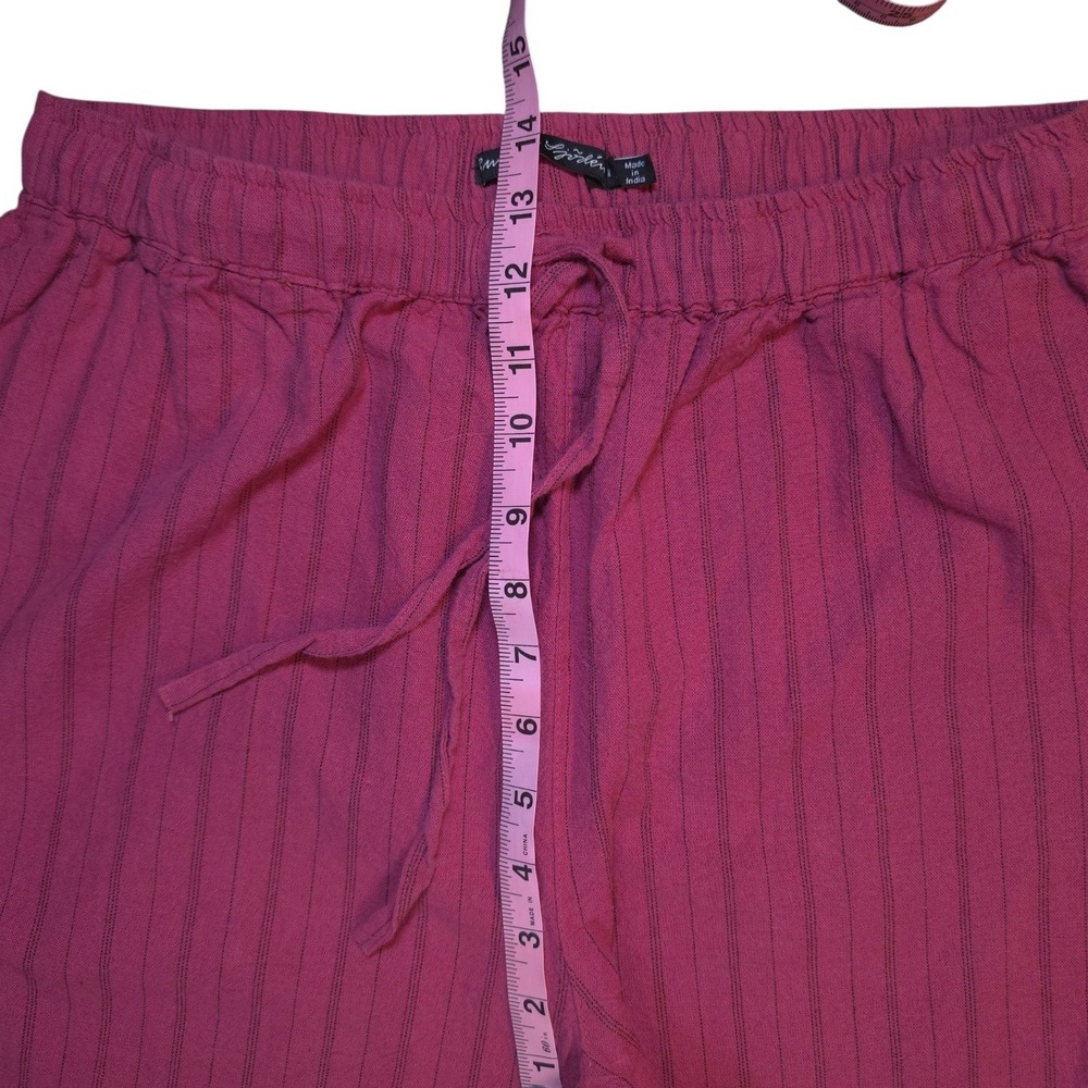 Gudrun Sjoden Pink Pinstripe Organic Cotton Hemp Pants Womens Medium Lagenlook - Picture 4 of 8